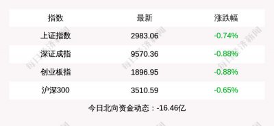​沪指收盘下跌 0.74%，失守 3000 点