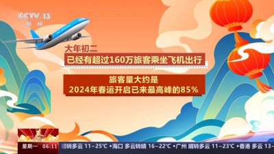 ​大年初二超160万旅客坐飞机出行，这些航班几近满员