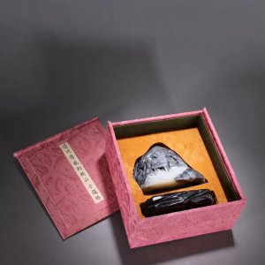 ​山水子(清-和田玉籽料青花籽料人物山水山子摆件)