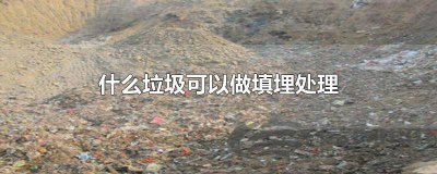 ​什么垃圾可以填埋处理啊 什么垃圾可填埋处理?