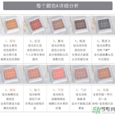 bbia五谷眼影色号 bbia五谷眼影试色图