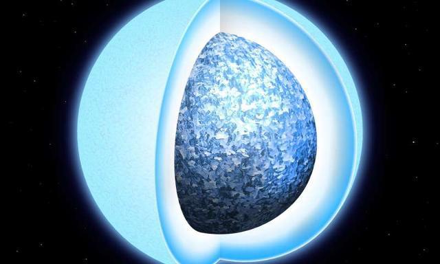 一颗重金属行星碎片绕着白矮星运行，为太阳系的未来提供了想象图