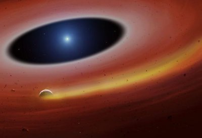 ​一颗重金属行星碎片绕着白矮星运行，为太阳系的未来提供了想象图