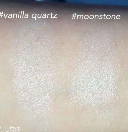 becca高光vanilla quartz和moonstone的对比试色