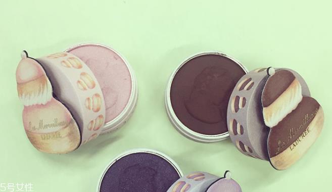 laduree2018夏季限定泡芙单色眼影试色 迷你眼影上脸图