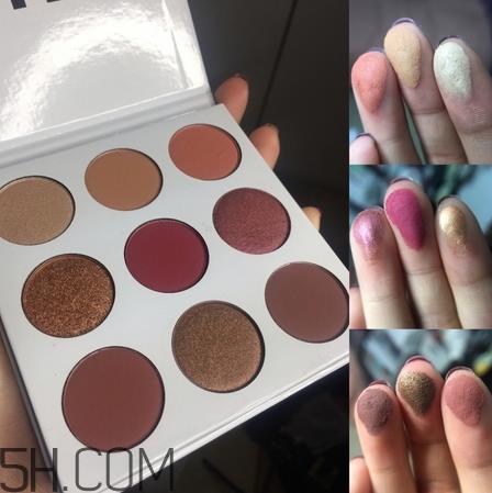 kylie the burgundy9色眼影盘色号_试色图