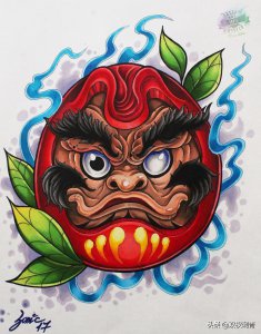 ​达摩蛋纹身手稿参考